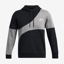 UNDER ARMOUR m kapucar 1383070-001 ICON FLEECE BLOCKED HOODIE black castlerock light heather white